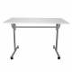 Стол складной "Эверест", 1200х600х760 мм, серый каркас, ЛДСП белая. Фото товара с разных ракурсов.