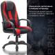 Кресло компьютерное  PREMIUM "Rapid GM-102", НАГРУЗКА 180 кг, экокожа/ткань, черное/красное, 532107. Фото товара с разных ракурсов.