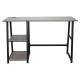Стол на металлокаркасе BRABIX LOFT CD-006, 1200х500х730 мм, 2 полки, цвет дуб антик, 641225. Фото товара с разных ракурсов.