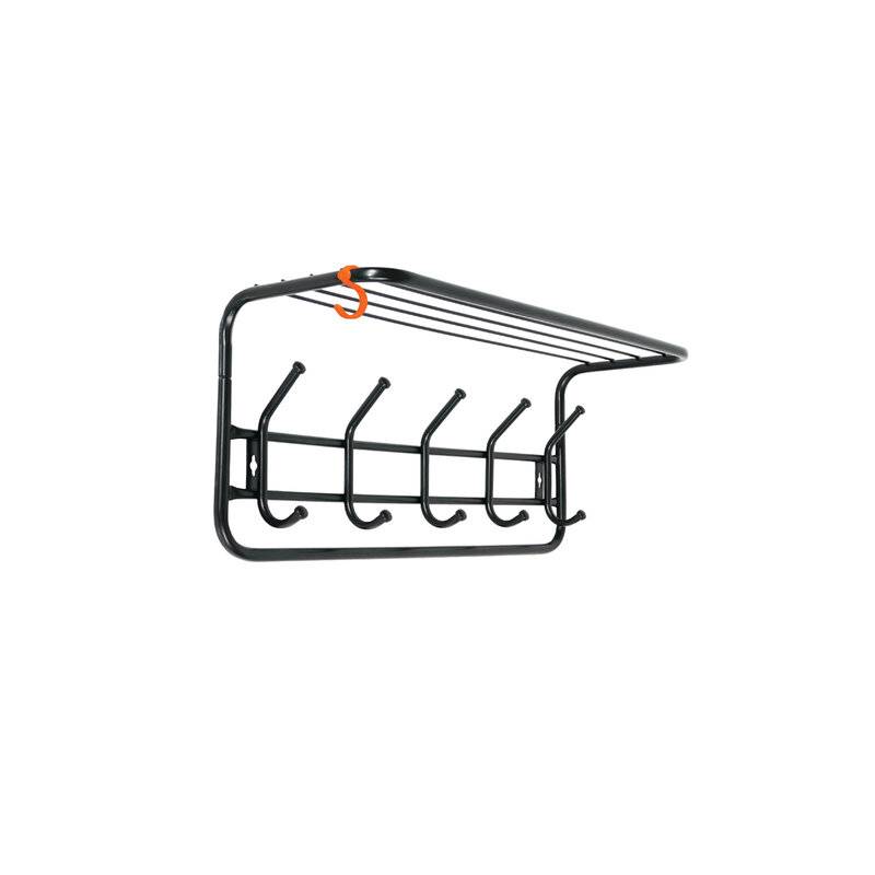 Вешалка настенная с полкой "ВСП6", 265х600х220 мм, 5 крючков, металл, черная, ВСП 6 Ч главное фото