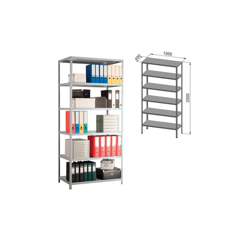 Стеллаж металлический ПРАКТИК "MS", 2000х1000х400 мм, 6 полок, MS 200/100х40/6 главное фото